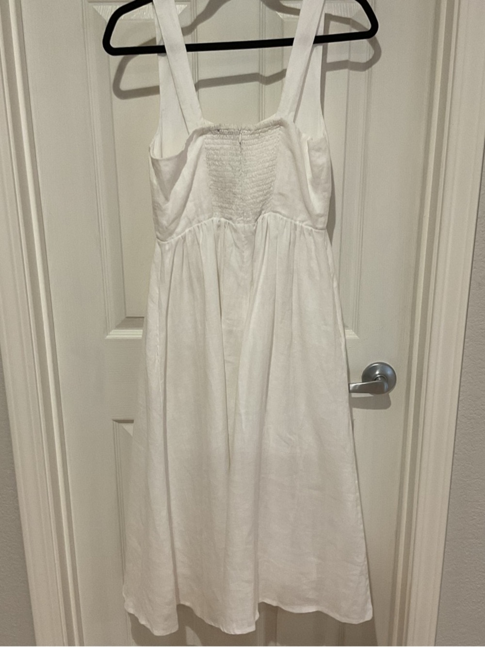 Quince 100% European linen fit and flare midi dress white small nwt pockets - Picture 4 of 8